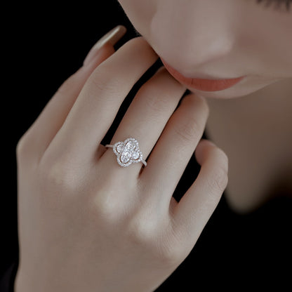 [Lumi Jewels]Luxurious Eternity Flower Shape Banquet Ring