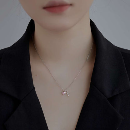[Lumi Jewels]Unique Heart Shape Key Pendent Necklace