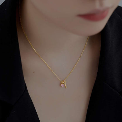 [Lumi Jewels]Unique Heart Shape Key Pendent Necklace