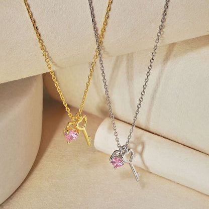 [Lumi Jewels]Unique Heart Shape Key Pendent Necklace