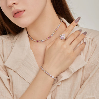 [Lumi Jewels]Radiant Colorful Rainbow Necklace