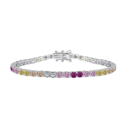 [Lumi Jewels]Radiant Colorful Round Cut Tennis Bracelet