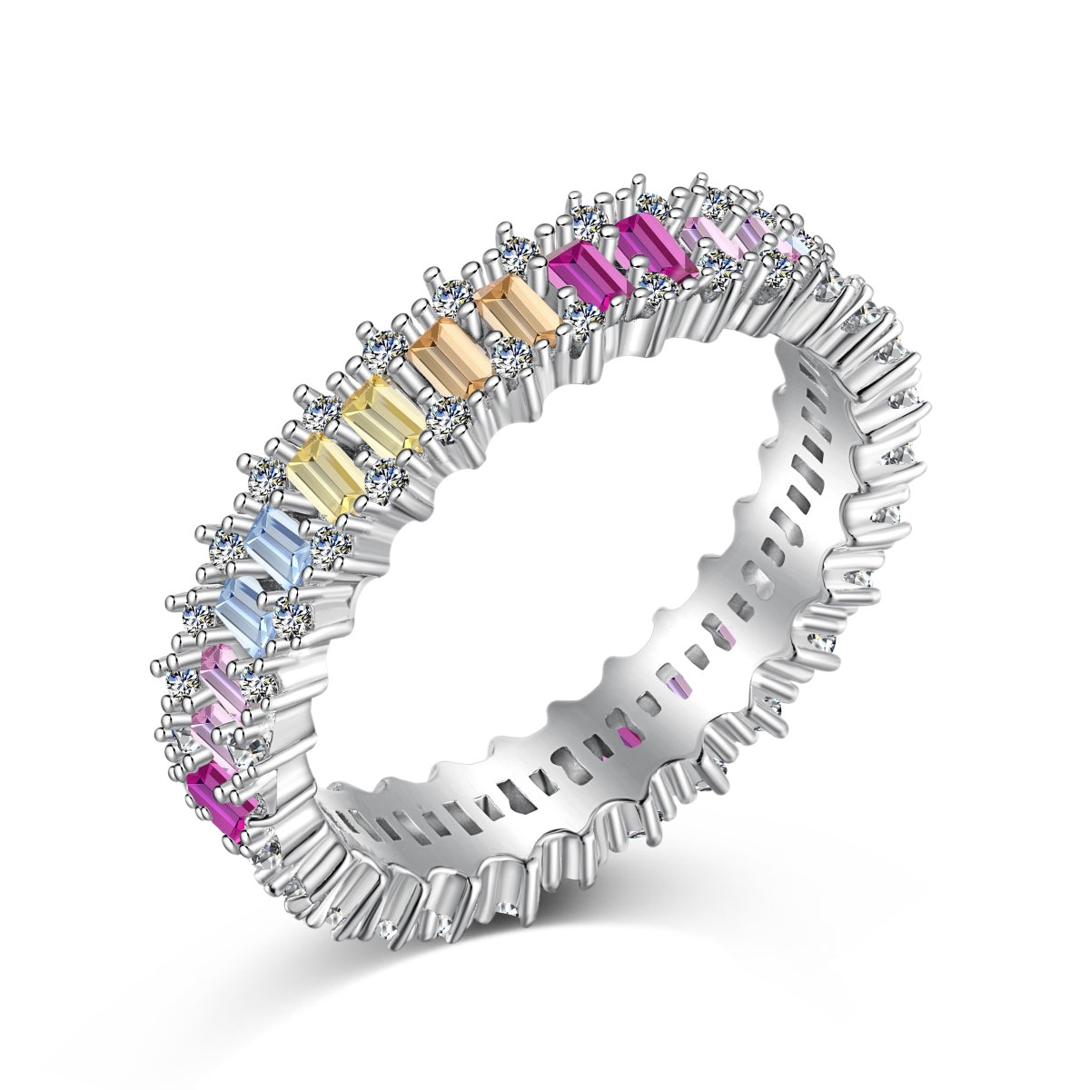 [Lumi Jewels]Splashy Ornate Emerald Cut Cocktail Ring