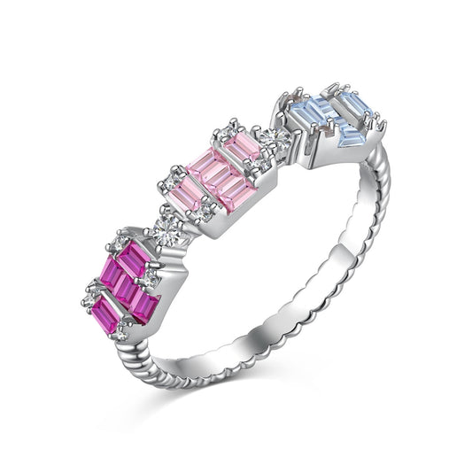 [Lumi Jewels]Unique Colorful Emerald Cut Party Ring
