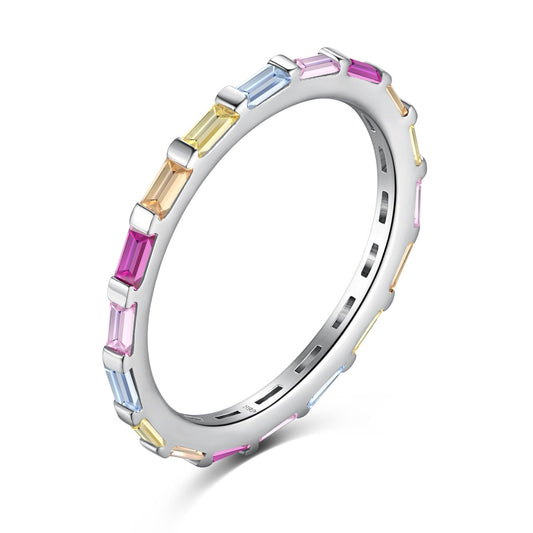 [Lumi Jewels]Exquisite Multicolored Emerald Cut Daily Ring
