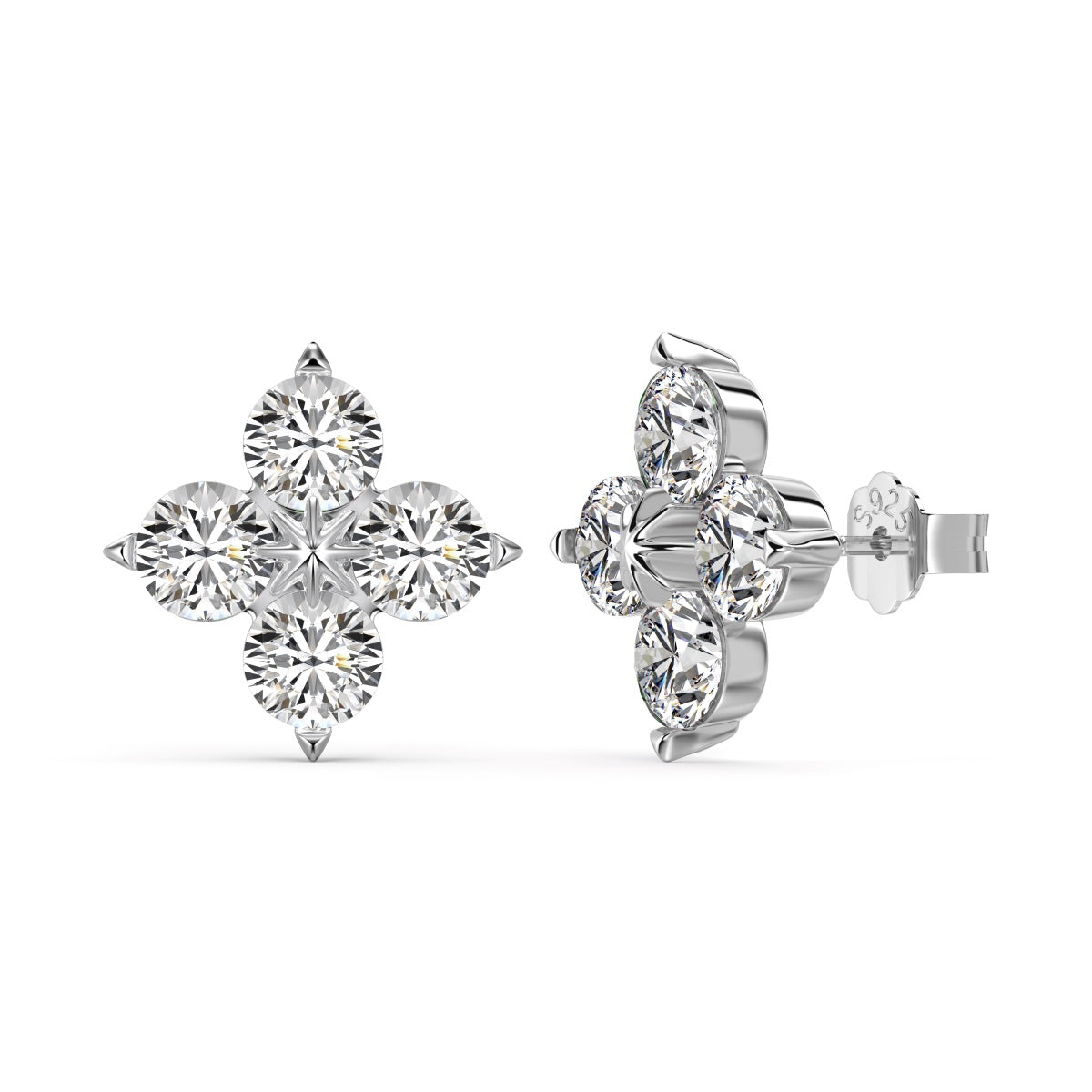 [Lumi Jewels]Four-Leaf Clover Eight-Pointed Star Earrings