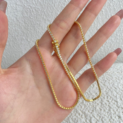 [Lumi Jewels]Delicate Round Shape Tennis Necklace