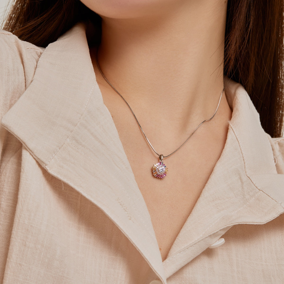 [Lumi Jewels]Charming Flower Colorful Necklace