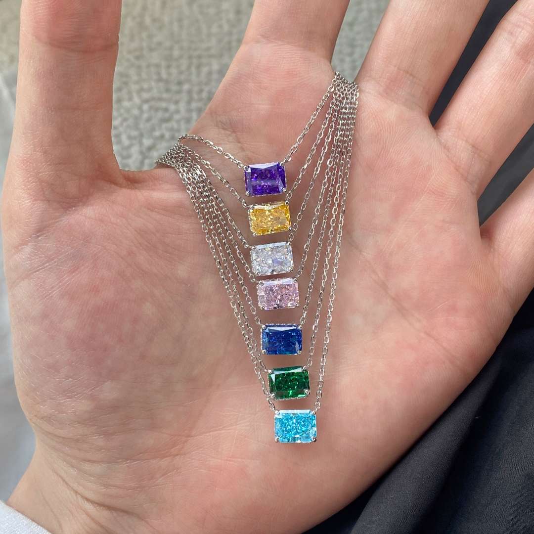 [Lumi Jewels]Luxurious Square Shape Colorful Necalack