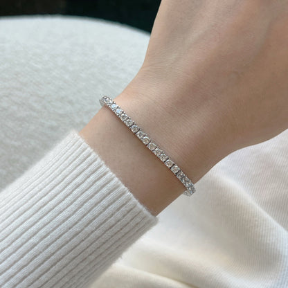 [Lumi Jewels]Dainty Charming Round Cut Tennis Bracelet
