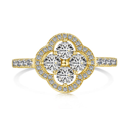 [Lumi Jewels]Four Leaf Clover Flower Design Ring