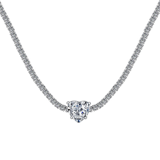 [Lumi Jewels]2.0 Carat Sparkling Tennis Heart Cut Necklace