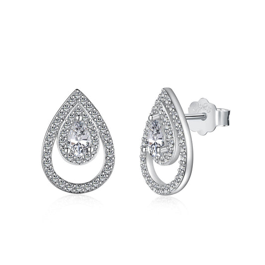 [Lumi Jewels]Sparkling Delicate Water Drop Shape Daily Earrings