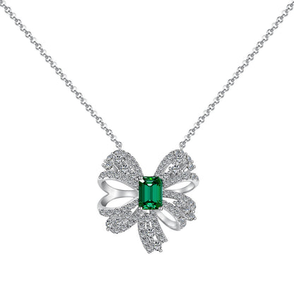 [Lumi Jewels]Luxurious Flower Shape Emerald Cut Necklace