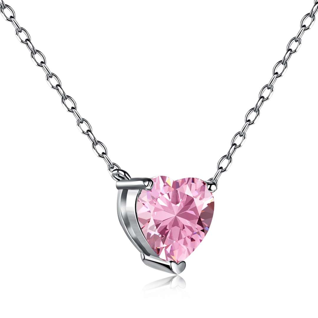 [Lumi Jewels]Heart Shape Main Stone Pendant Collarbone Necklace