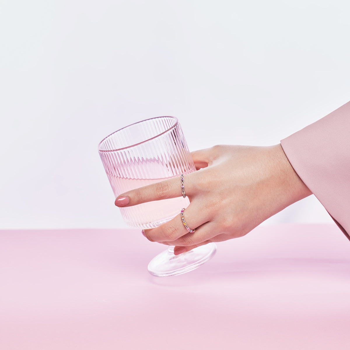 [Lumi Jewels]Sparkling Colorful Round Cut Tennis Ring