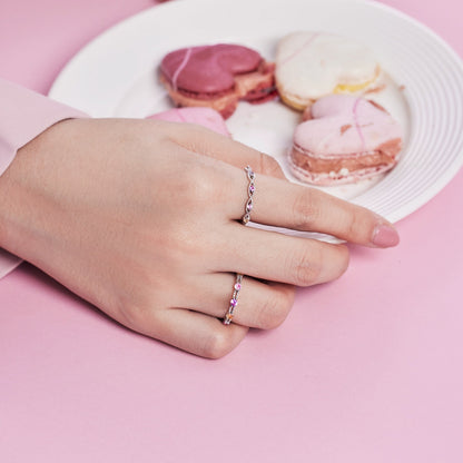 [Lumi Jewels]Sparkling Colorful Round Cut Tennis Ring