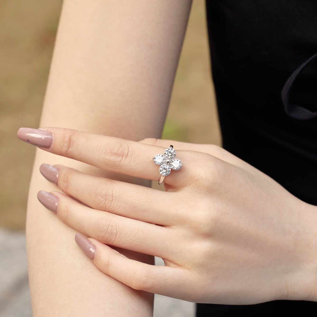 [Lumi Jewels]Four-Leaf Clover Eight-Pointed Star Ring