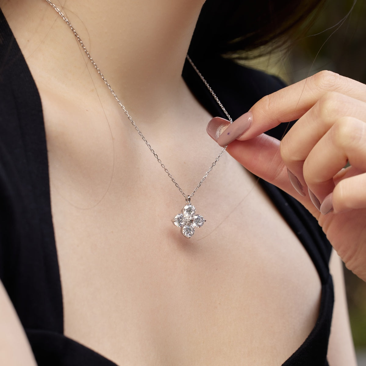 [Lumi Jewels]Four-Leaf Clover And Eight-Pointed Star Necklace
