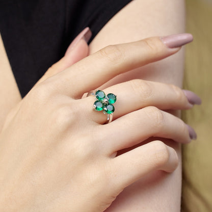 [Lumi Jewels]Four-Leaf Clover Eight-Pointed Star Ring