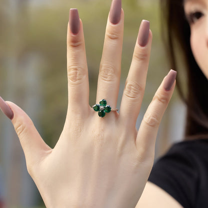 [Lumi Jewels]Four-Leaf Clover Eight-Pointed Star Ring