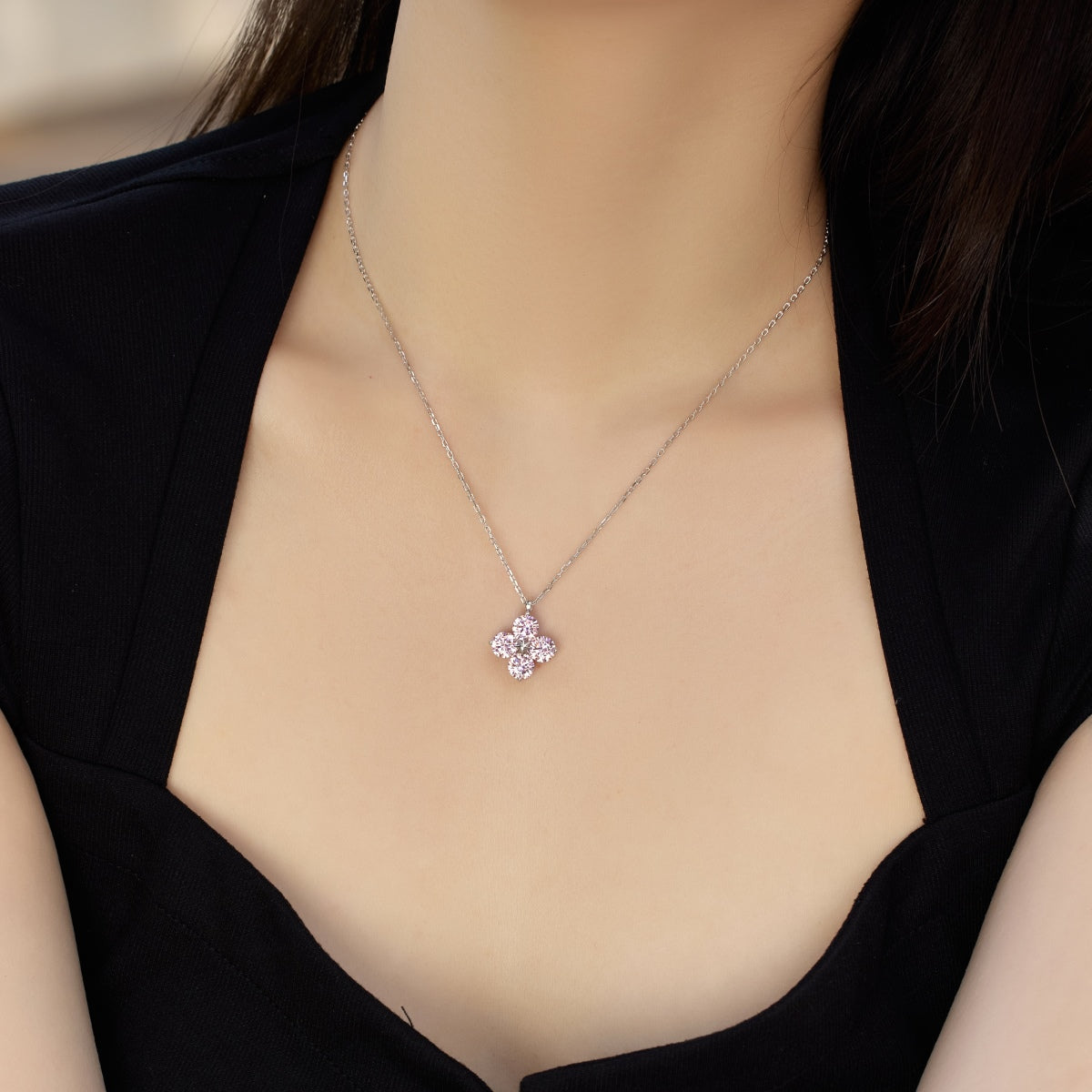 [Lumi Jewels]Four-Leaf Clover And Eight-Pointed Star Necklace