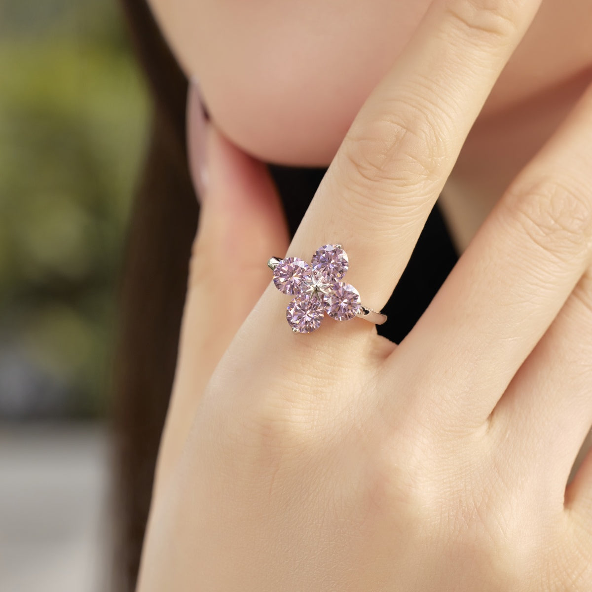 [Lumi Jewels]Four-Leaf Clover Eight-Pointed Star Ring