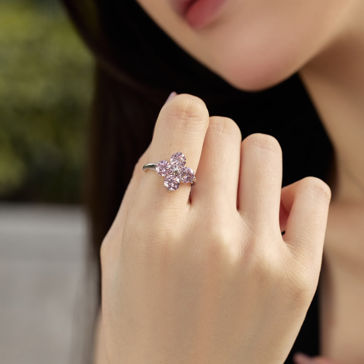 [Lumi Jewels]Four-Leaf Clover Eight-Pointed Star Ring