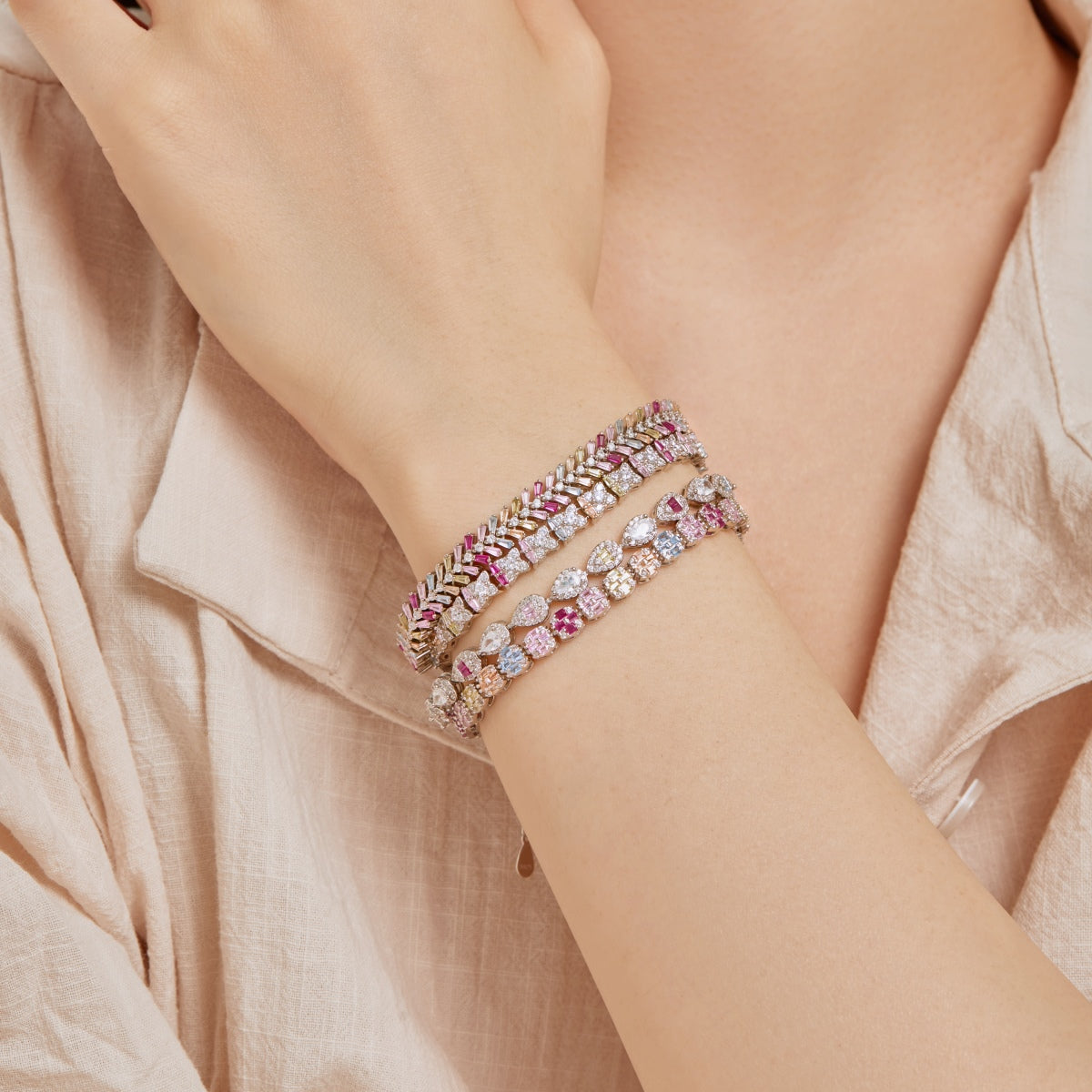 [Lumi Jewels]Unique Colorful Flower Shape Daily Bracelet