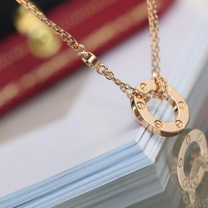 [Lumi Jewels]LOVE NECKLACE ADJUSTABLE ROSE GOLD 2 DIAMOND