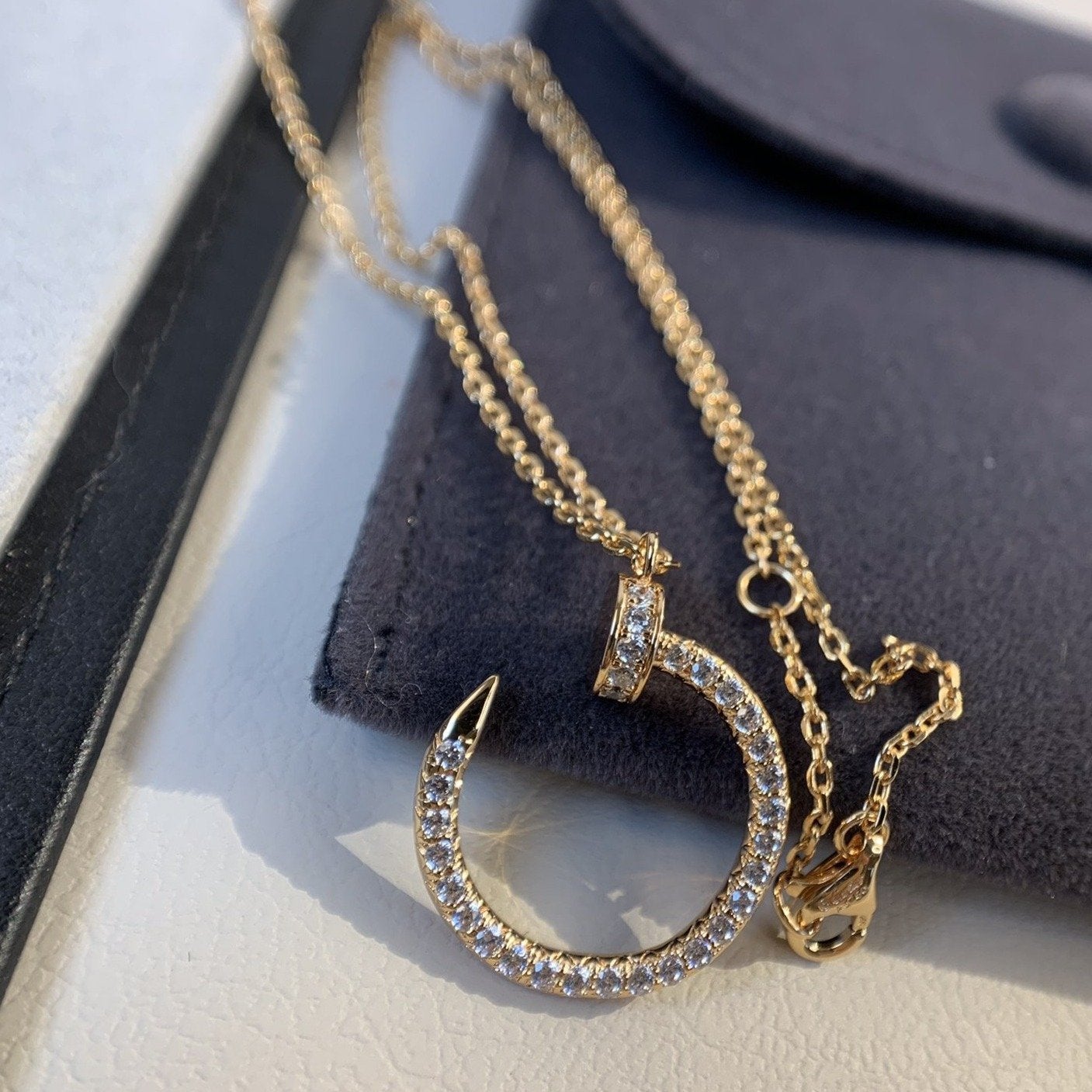 [Lumi Jewels]JUSTE NECKLACE PINK GOLD DIAMONDS