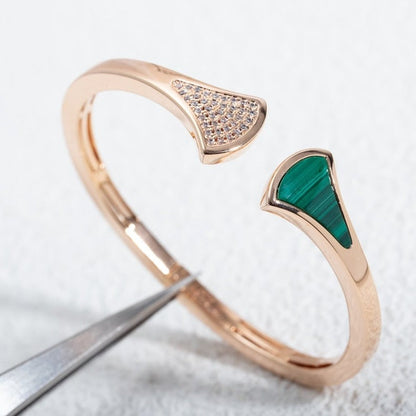 [Lumi Jewels]DREAM BRACELET OPEN MALACHITE PINK GOLD