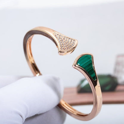 [Lumi Jewels]DREAM BRACELET OPEN MALACHITE PINK GOLD