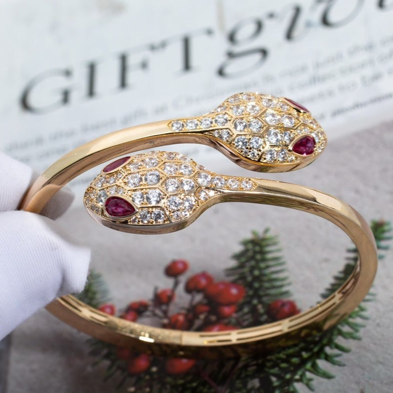 [Lumi Jewels]SERPENTI BRACELET PINK GOLD DIAMOND DOUBLE SNAKE