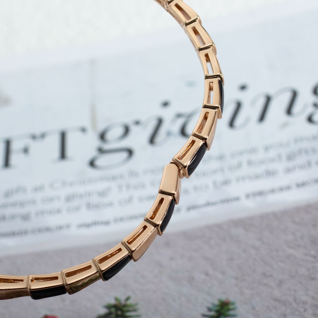 [Lumi Jewels]SERPENTI BRACELET PINK GOLD ONYX