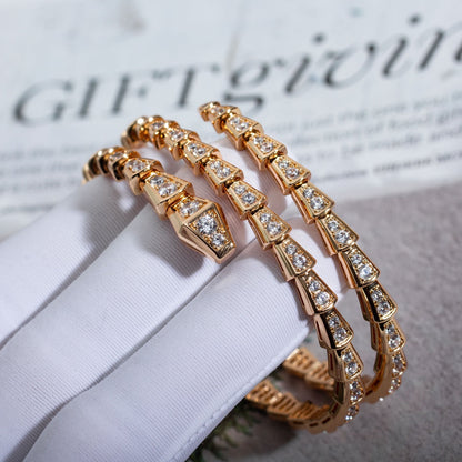 [Lumi Jewels]SERPENTI BRACELET PINK GOLD DIAMOND DOUBLE ROW