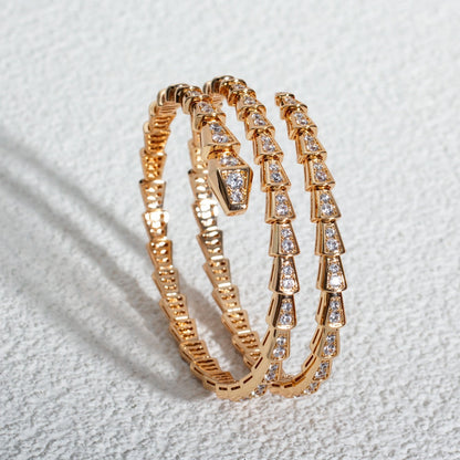 [Lumi Jewels]SERPENTI BRACELET PINK GOLD DIAMOND DOUBLE ROW
