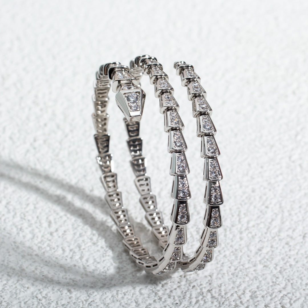 [Lumi Jewels]SERPENTI BRACELET SILVER DIAMOND DOUBLE ROW