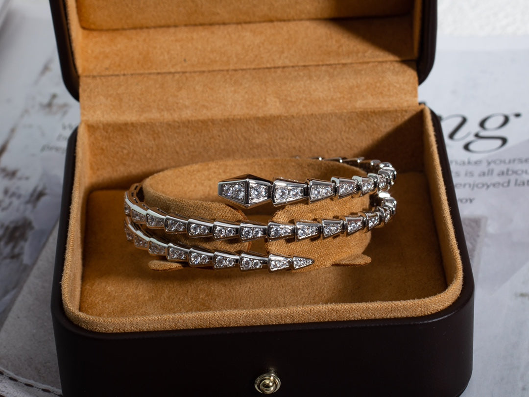 [Lumi Jewels]SERPENTI BRACELET SILVER DIAMOND DOUBLE ROW