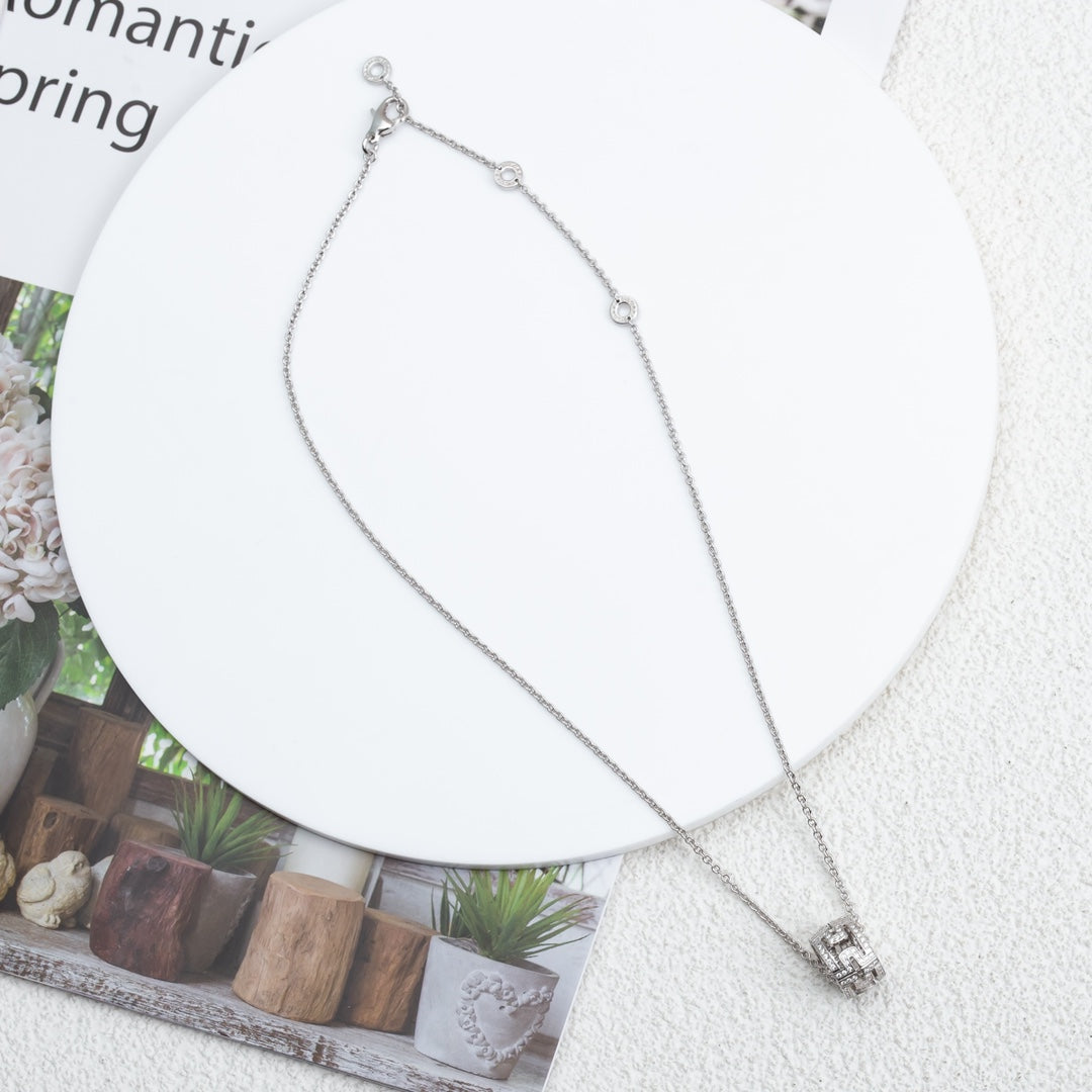 [Lumi Jewels]PARENTESI NECKLACE SILVER DIAMOND
