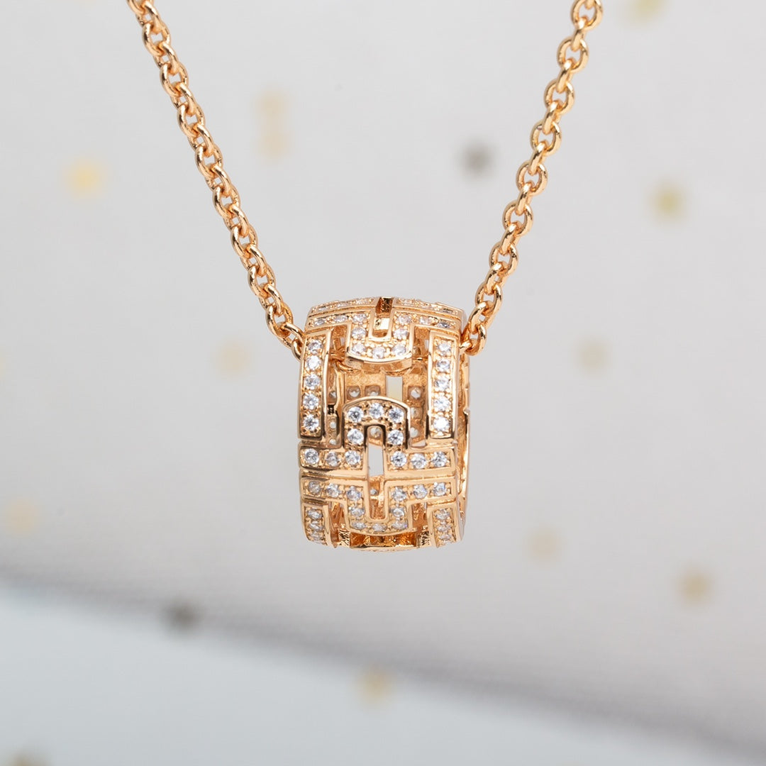 [Lumi Jewels]PARENTESI NECKLACE PINK GOLD DIAMOND