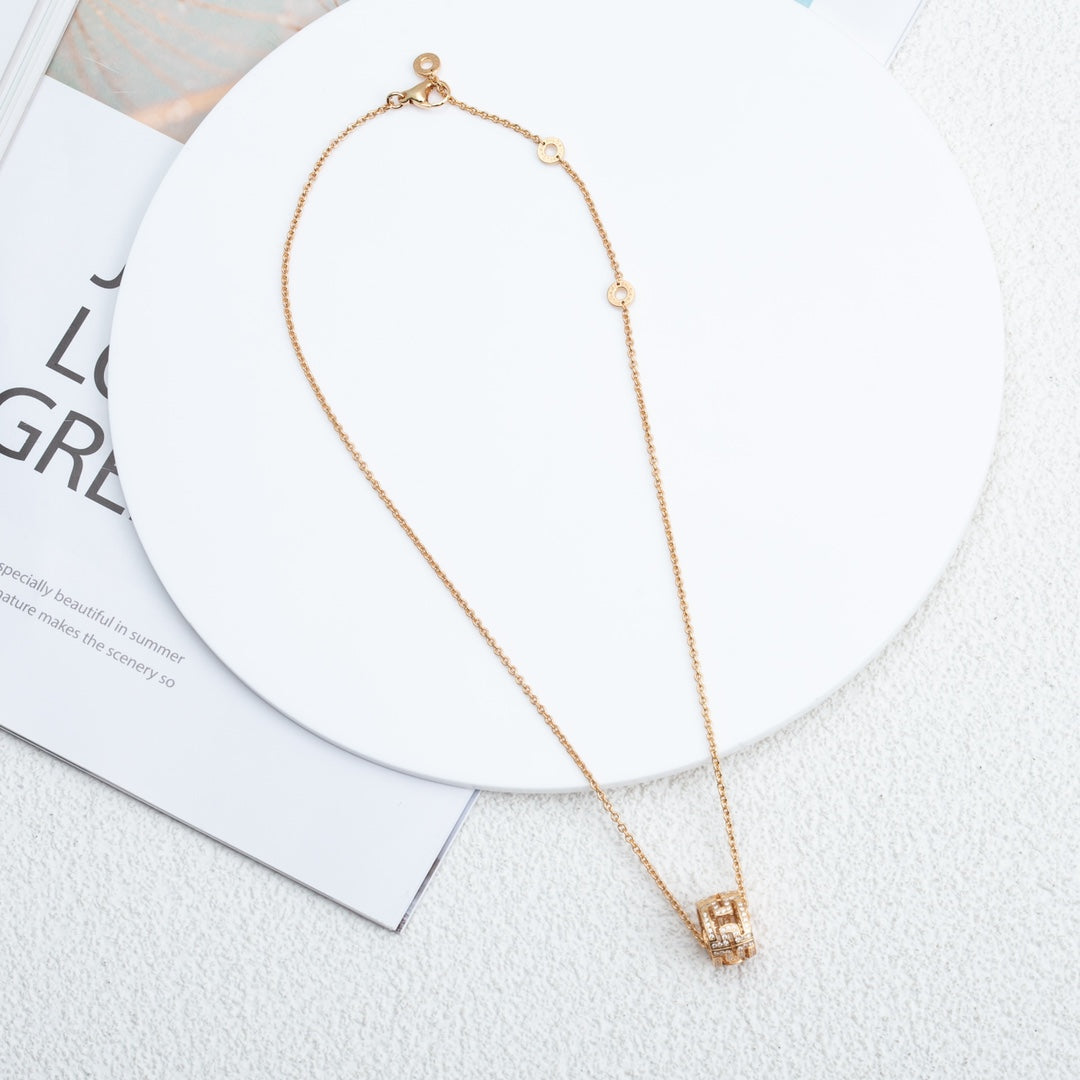 [Lumi Jewels]PARENTESI NECKLACE PINK GOLD DIAMOND