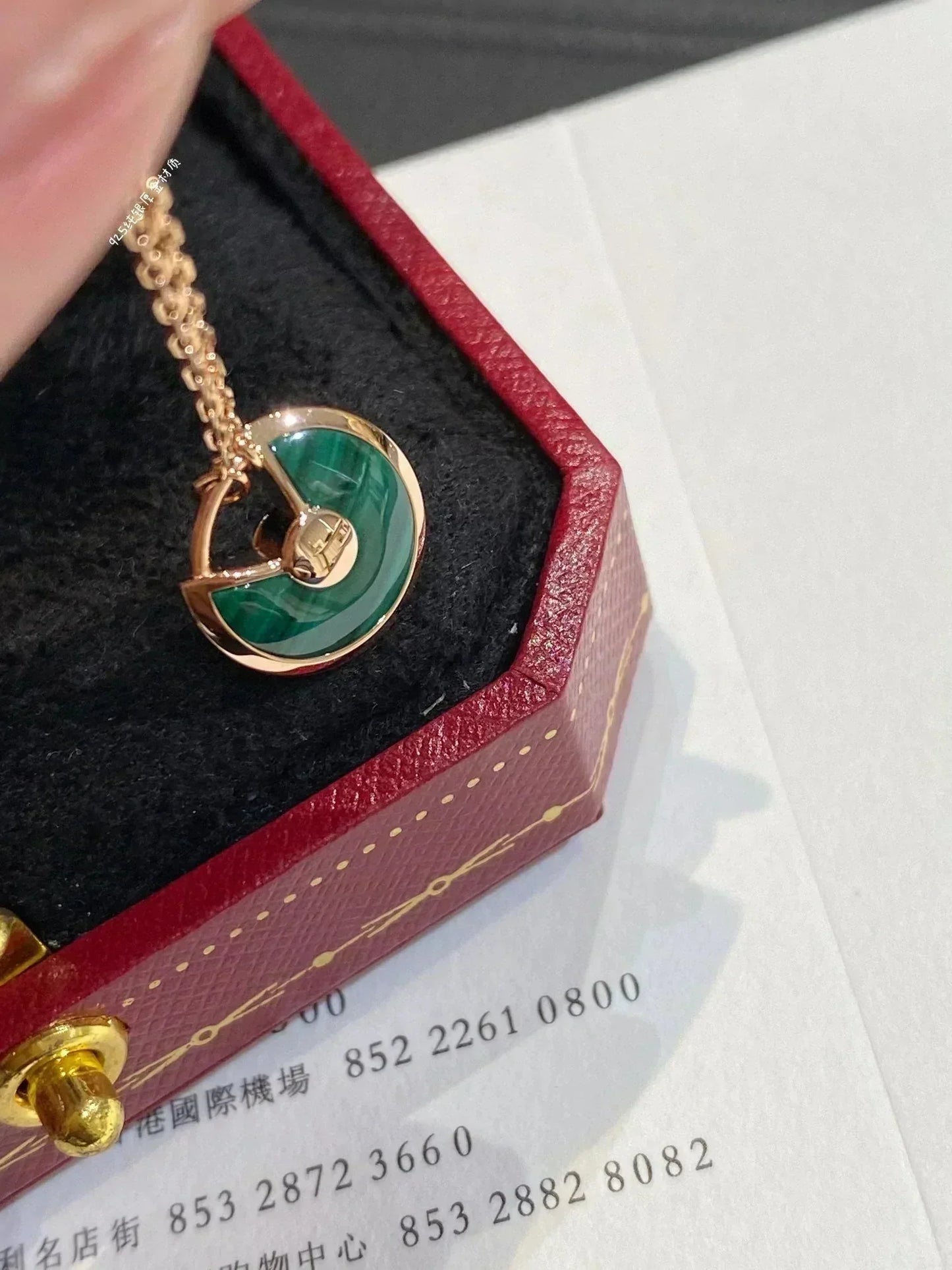 [Lumi Jewels]AMULETTE ROSE GOLD MALACHITE NECKLACE