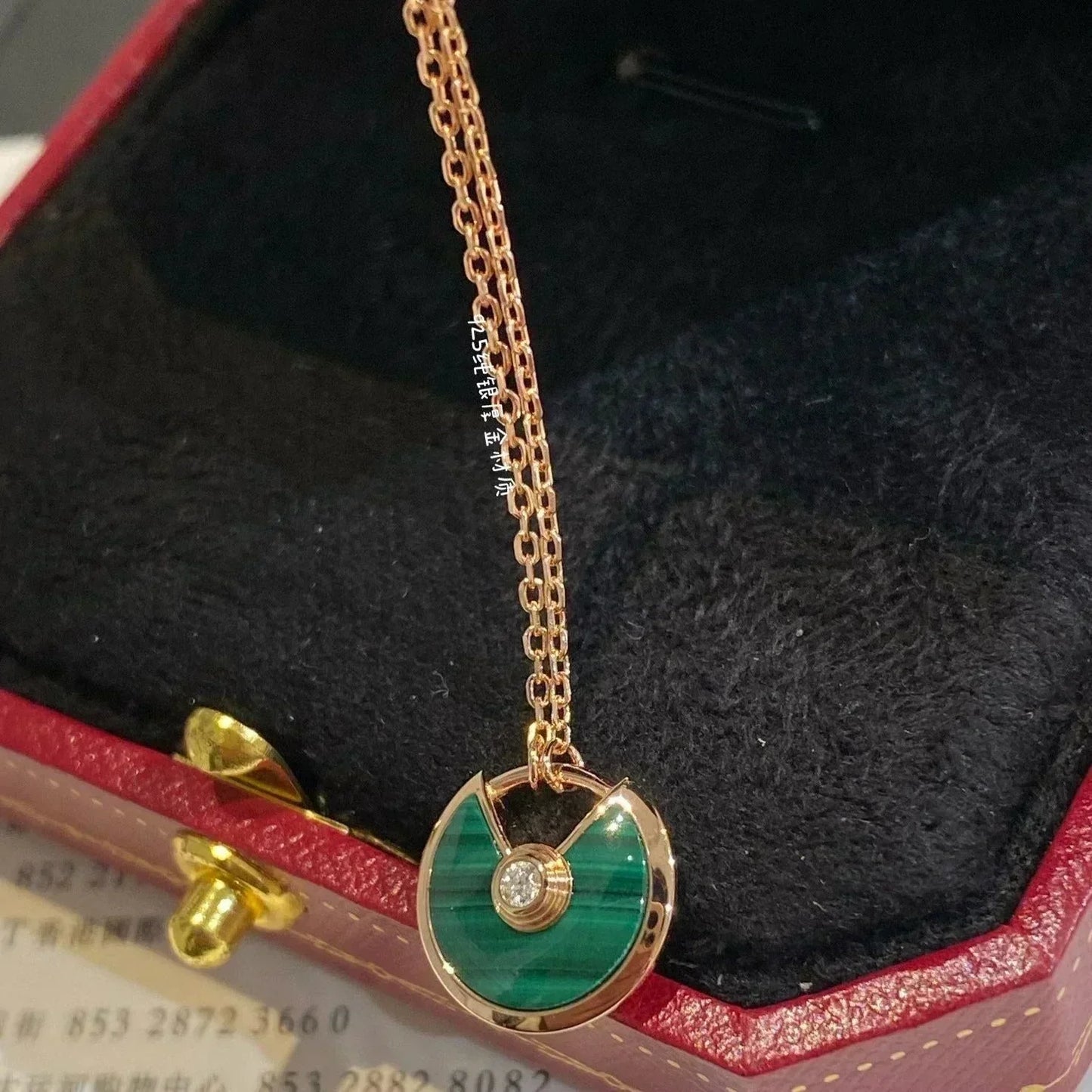 [Lumi Jewels]AMULETTE ROSE GOLD MALACHITE NECKLACE