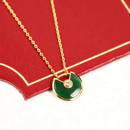 [Lumi Jewels]AMULETTE GOLD MALACHITE NECKLACE