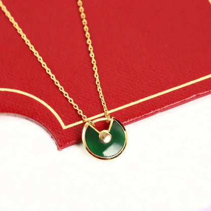 [Lumi Jewels]AMULETTE GOLD MALACHITE NECKLACE