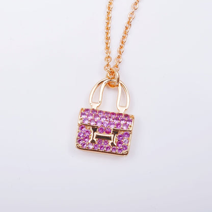 [Lumi Jewels]CONSTANCE PEDANT PURPLE DIAMOND NECKLACE