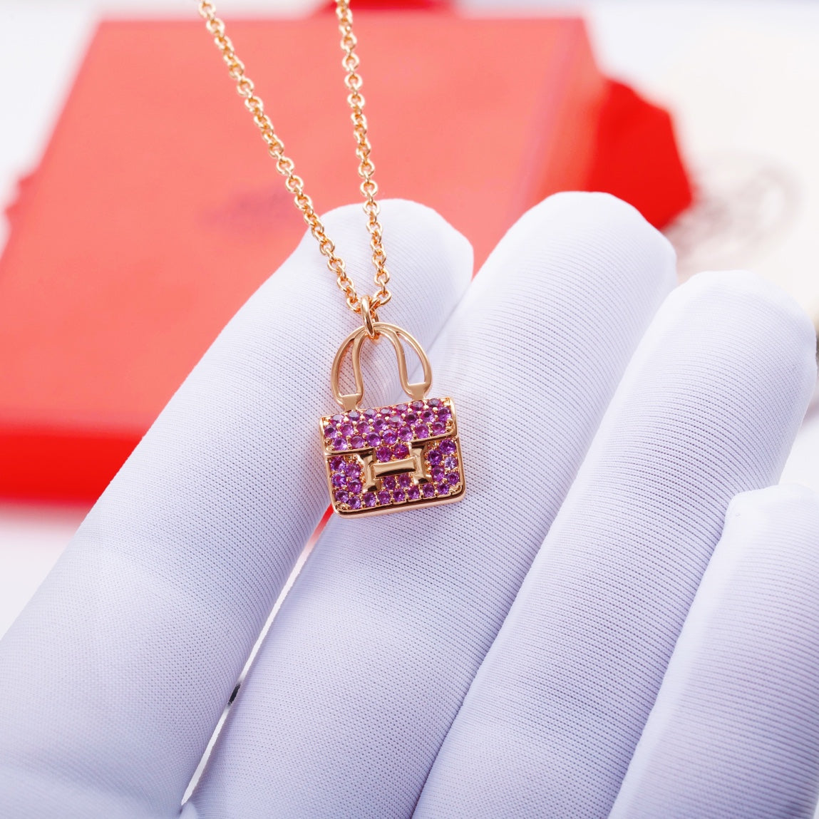 [Lumi Jewels]CONSTANCE PEDANT PURPLE DIAMOND NECKLACE
