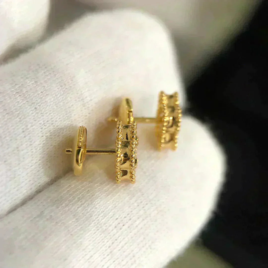 [Lumi Jewels]CLOVER MINI 9.5MM MALACHITE  EARRINGS