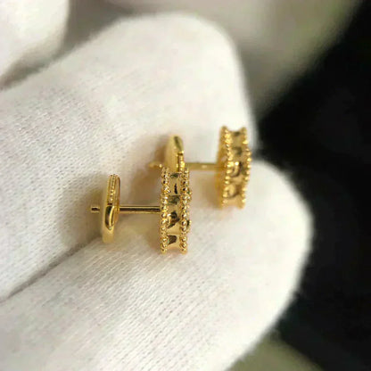 [Lumi Jewels]CLOVER MINI 9.5MM MALACHITE  EARRINGS